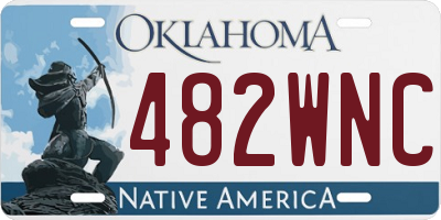 OK license plate 482WNC