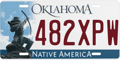 OK license plate 482XPW