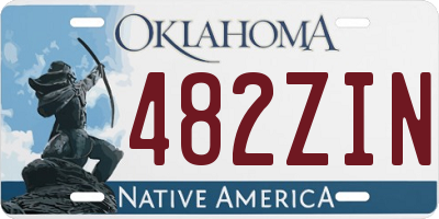 OK license plate 482ZIN