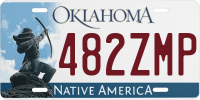 OK license plate 482ZMP