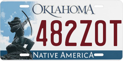 OK license plate 482ZOT