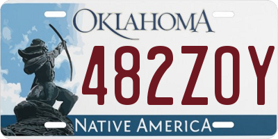 OK license plate 482ZOY