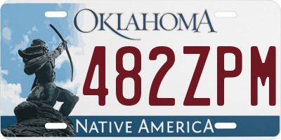 OK license plate 482ZPM