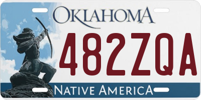 OK license plate 482ZQA