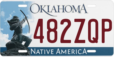 OK license plate 482ZQP