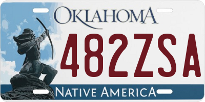 OK license plate 482ZSA