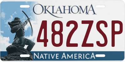 OK license plate 482ZSP