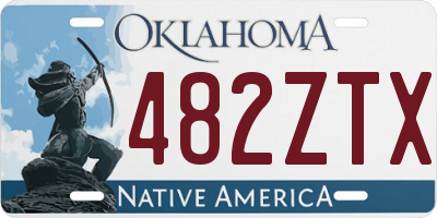 OK license plate 482ZTX