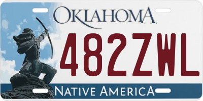 OK license plate 482ZWL