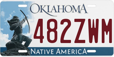 OK license plate 482ZWM