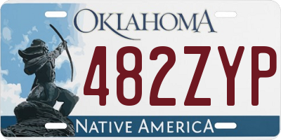 OK license plate 482ZYP