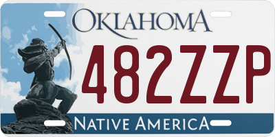 OK license plate 482ZZP