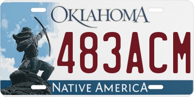 OK license plate 483ACM