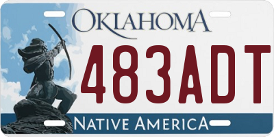 OK license plate 483ADT