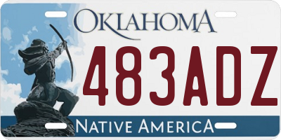 OK license plate 483ADZ