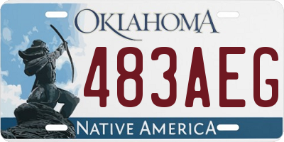 OK license plate 483AEG