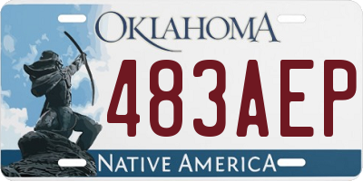 OK license plate 483AEP