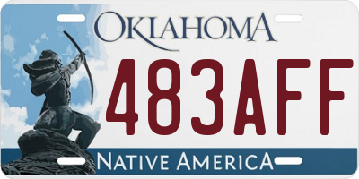 OK license plate 483AFF