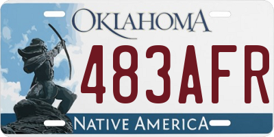OK license plate 483AFR