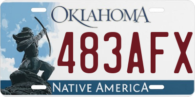 OK license plate 483AFX