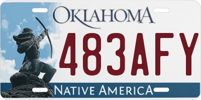 OK license plate 483AFY