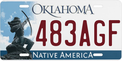 OK license plate 483AGF