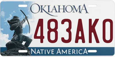 OK license plate 483AKO