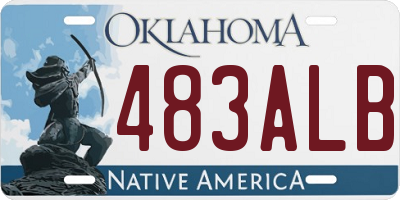 OK license plate 483ALB