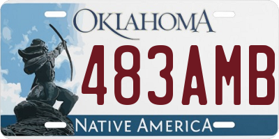 OK license plate 483AMB