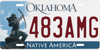 OK license plate 483AMG