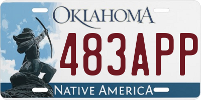 OK license plate 483APP
