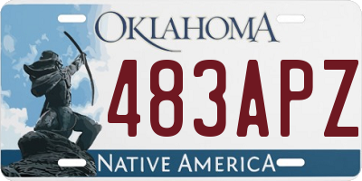 OK license plate 483APZ