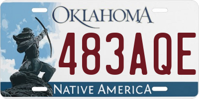 OK license plate 483AQE