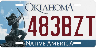 OK license plate 483BZT