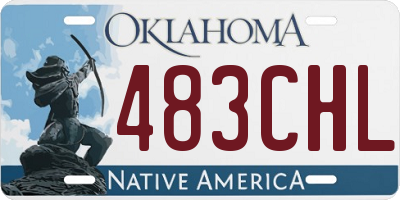 OK license plate 483CHL