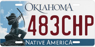 OK license plate 483CHP
