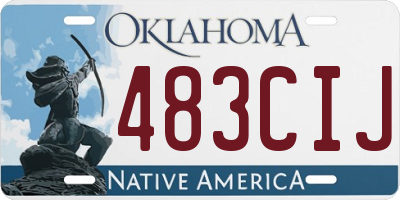 OK license plate 483CIJ