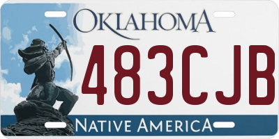 OK license plate 483CJB