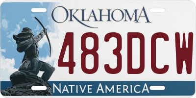 OK license plate 483DCW