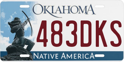 OK license plate 483DKS