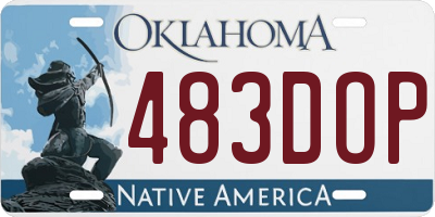 OK license plate 483DOP
