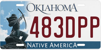 OK license plate 483DPP