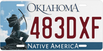 OK license plate 483DXF