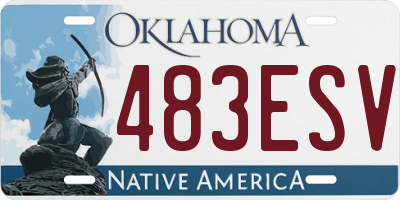 OK license plate 483ESV