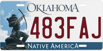 OK license plate 483FAJ