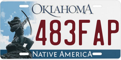 OK license plate 483FAP