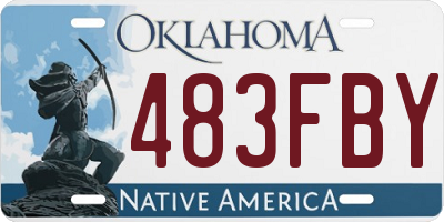 OK license plate 483FBY