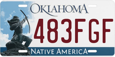 OK license plate 483FGF