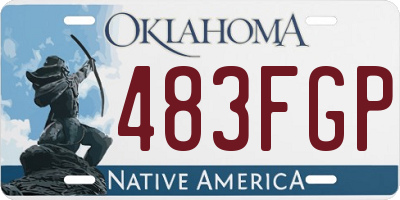 OK license plate 483FGP