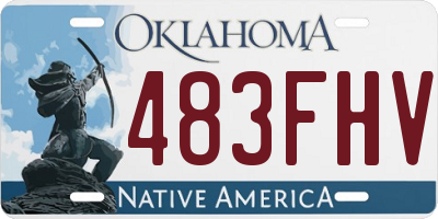 OK license plate 483FHV